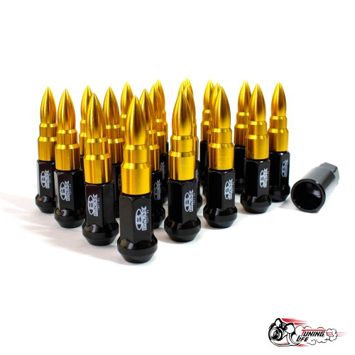 Гайки колесные Blox M12х1,25, золотые сталь пули