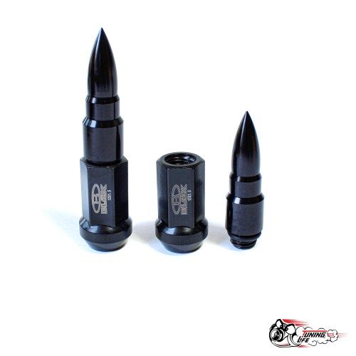 Гайки колесные Blox M12х1,5, черные сталь пули