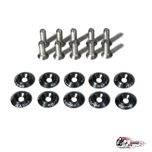 Шайбы конусные с болтами декоративные JDM темно - серые