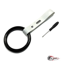 Цурикава круглое кольцо черное, подвес белый пластик