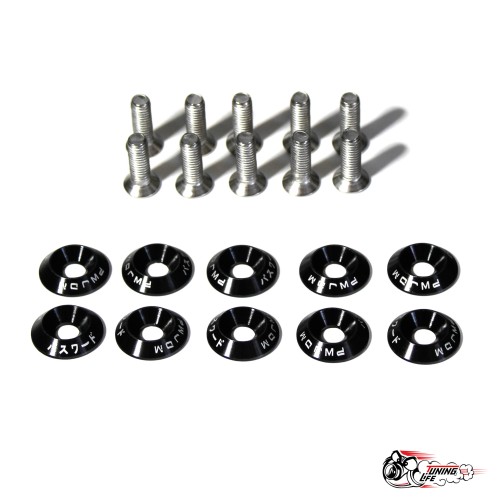 Шайбы конусные с болтами декоративные JDM черные