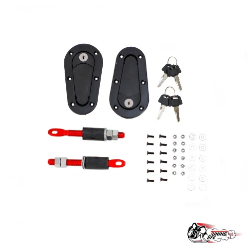 Замки капота D1 черные с замком