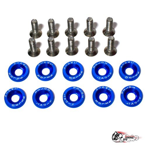 Шайбы с болтами декоративные JDM Синие