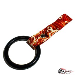 Цурикава круглое кольцо черное, красная ткань