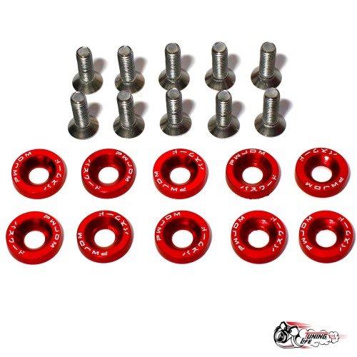 Шайбы с болтами декоративные JDM красные