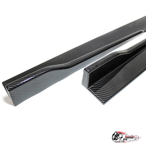 Накладки на пороги универсальные SALMAN черный карбон(80 см)