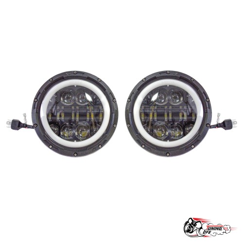 Фары светодиодные 3 полосы+кольцо УАЗ\\НИВА 005