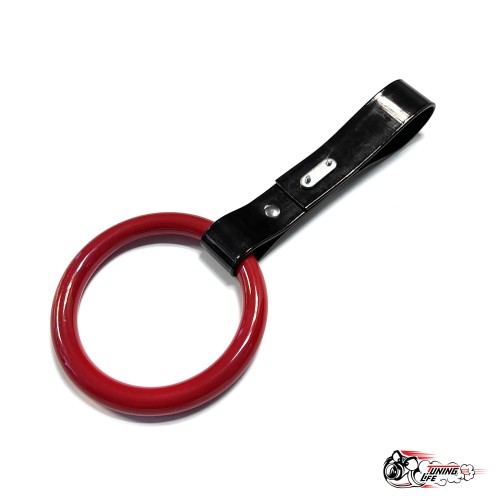 Цурикава круглое кольцо красное, подвес черный пластик