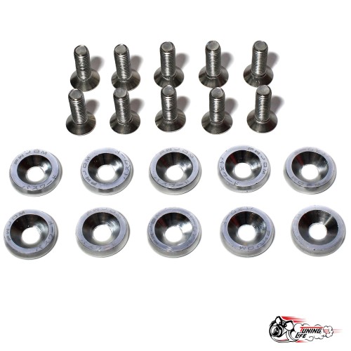 Шайбы с болтами декоративные JDM серебро