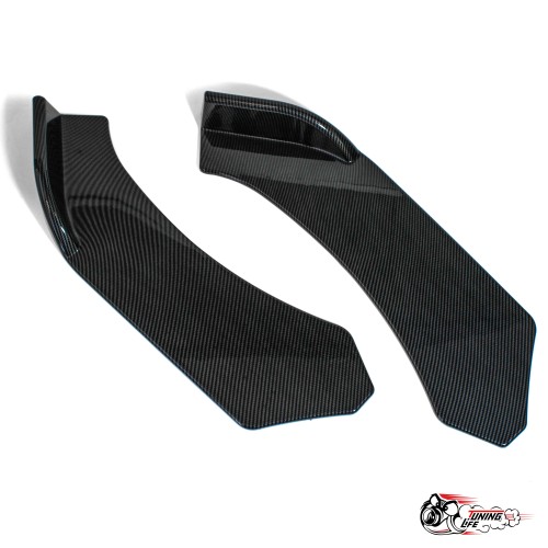 Сплиттер универсальный 3 детали SALMAN карбон глянец