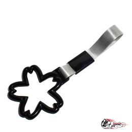 Цурикава черный цветок, серая ткань