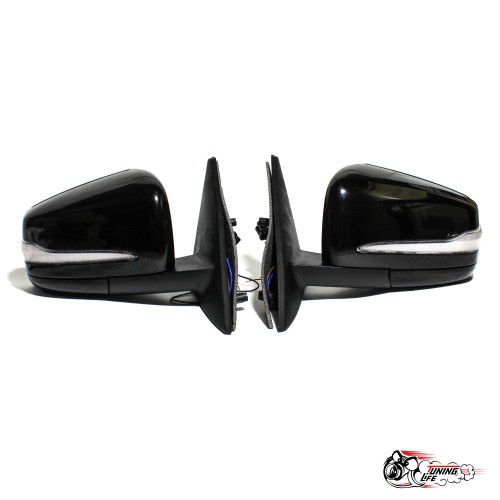 Зеркала Приора AMG ЭЛЕКТРО c 1Х повторителем, подсветка + складывание + обогрев