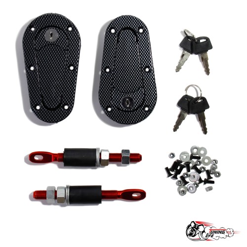 Замки капота D1 карбон с замком