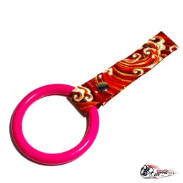 Цурикава круглое кольцо розовое, красная ткань