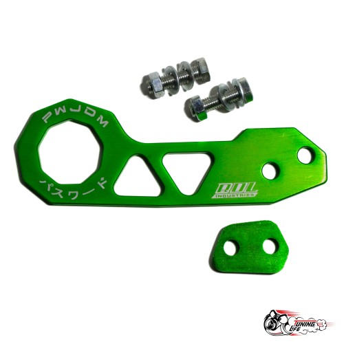 Петля буксировочная Password JDM загнутая зеленая