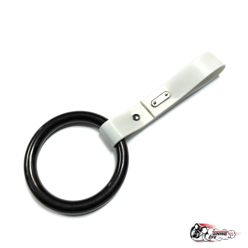 Цурикава круглое кольцо черное, подвес белый пластик