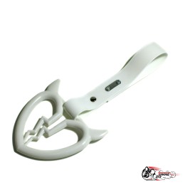 Цурикава, белое разбитое сердце с рожками, подвес белый пластик