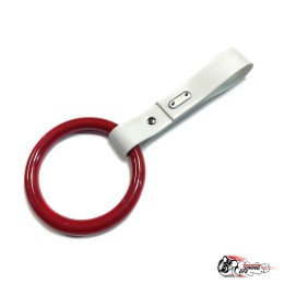 Цурикава круглое кольцо красное, подвес белый пластик