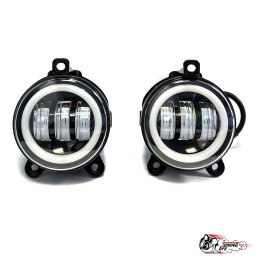 ПТФ LED Приора с ангельскими глазками 2х режимные желт,бел. (LEDZILLA)