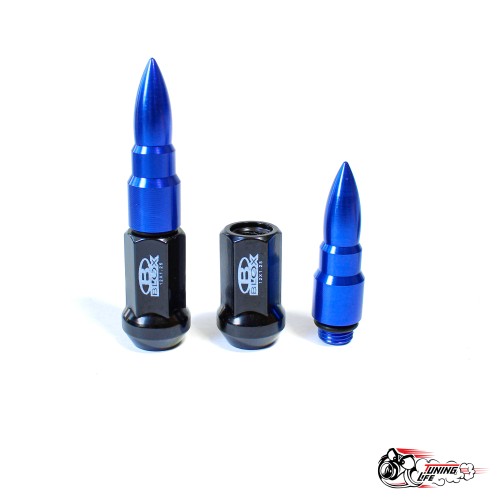 Гайки колесные Blox M12х1,25, синие сталь пули