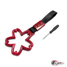 Цурикава красный цветок, черная ткань