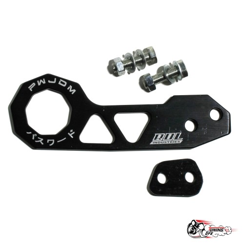 Петля буксировочная Password JDM загнутая черная