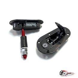 Замки капота D1 Карбон (аквапринт) с замком