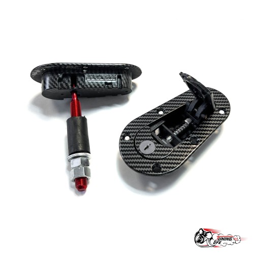 Замки капота D1 Карбон (аквапринт) с замком