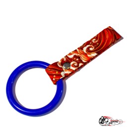 Цурикава круглое кольцо синее, красная ткань