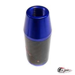 Насадка на ручку КПП мейхуа на фоне карбон синяя 8,5см