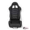 Сиденье с рег. спинкой (ковш) черный с белой строчкой
