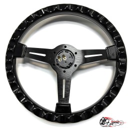 Руль МОМО черный глянец вырезы