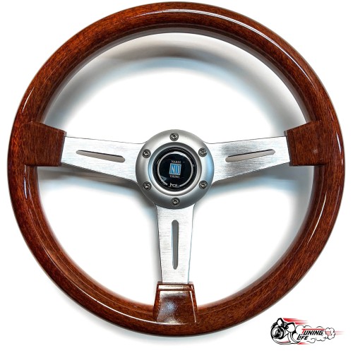 Руль Nardi style серый центр дерево вырезы