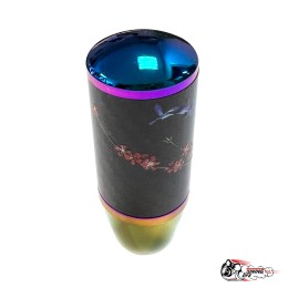 Насадка на ручку КПП мейхуа на фоне карбон НЕО ХРОМ 8,5см