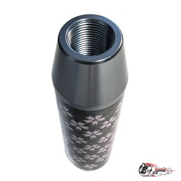 Насадка на ручку КПП сакура на фоне карбон темно-серая 13см