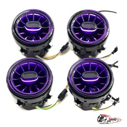 Воздуховоды AMG Гранта регулируемые Черные,4 шт, 8 цветов, 2 варианта управления, Пульт и Приложение