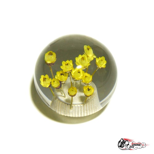 Насадка на ручку кпп шар Цветочки Желтые