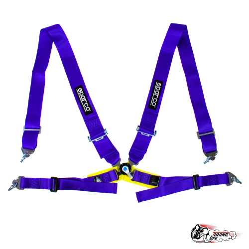 Ремни Sparco ФИОЛЕТОВЫЕ 4 точки (быстросъем)