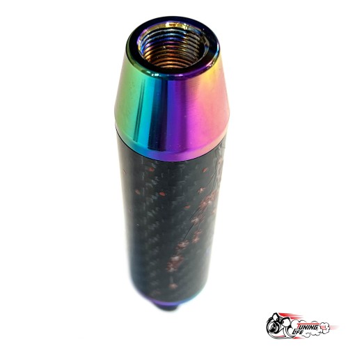 Насадка на ручку КПП мейхуа на фоне карбон НЕО ХРОМ 13см