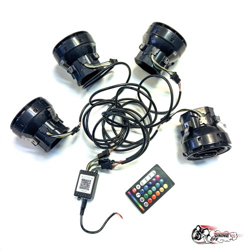 Воздуховоды AMG Гранта регулируемые Серые 4 шт, 8 цветов, 2 варианта управления, Пульт и Приложение