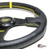 Руль OMP Targa кожа желтая полоска