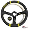 руль МОМО дрифтинг вынос кожа желтые полоски