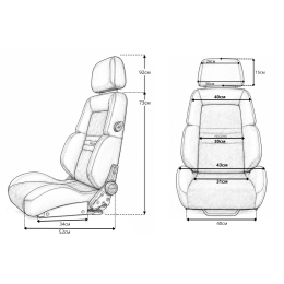 Ковш спортивный Recaro Classic LX style (спинка регулируется и откидывается)