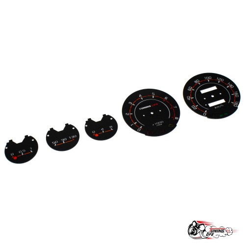 Шкала 2106 под стандартные датчики ИНЖ в стиле Веста (красная)