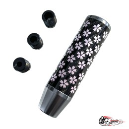 Насадка на ручку КПП сакура на фоне карбон темно-серая 13см