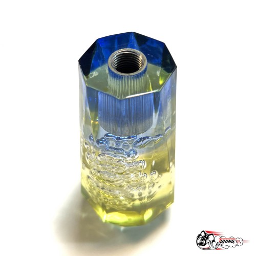 Насадка на ручку КПП дрифтовая 15см 3 цвета кристалл (желтый белый синий)