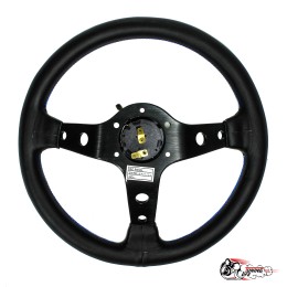 Руль Vertex синий из кожи с черными спицами