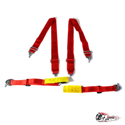 Ремни Sparco КРАСНЫЕ 4 точки (быстросъем)