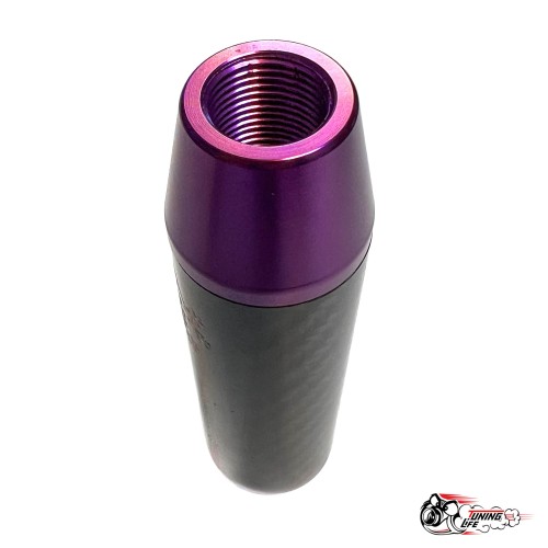 Насадка на ручку КПП мейхуа на фоне карбон фиолетовая 13см