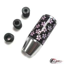 Насадка на ручку КПП сакура на фоне карбон серая 8,5см